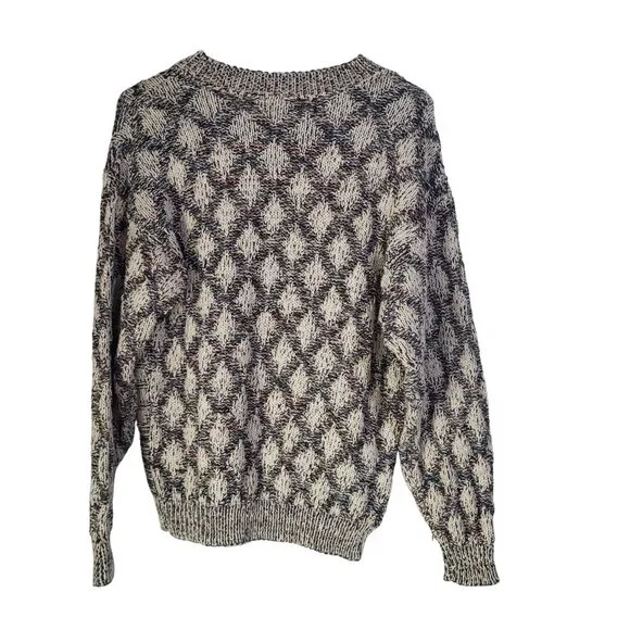 VTG Aztec Triangles Old Money Chunky Ugly Sweater Size Small - Picture 3 of 8